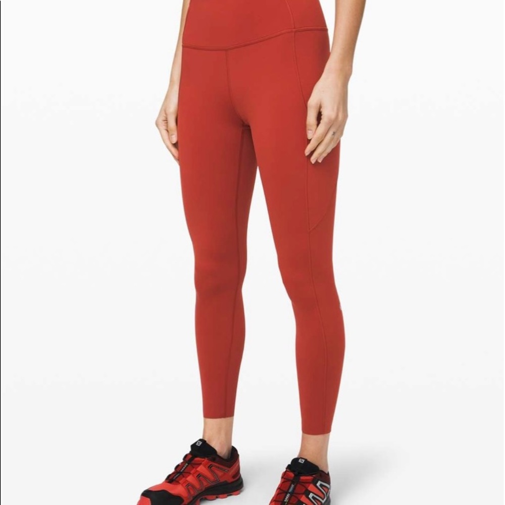Lululemon Fast and Free 25in pant, size 4, magma color, nulux fabric